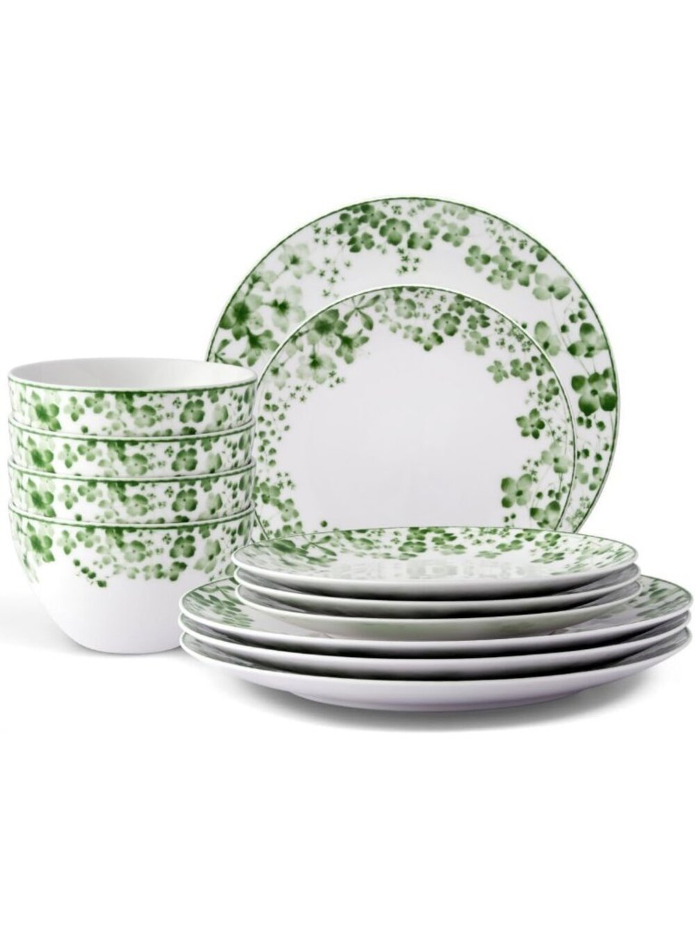 Elegant Green 12-Piece Dinnerware Set, Service for 4 - Perfect for Dining